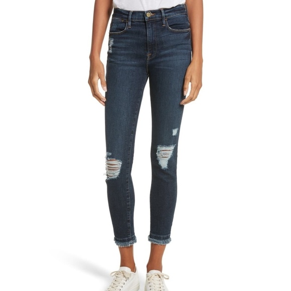 Frame | Le High Skinny Distressed Jeans Montclair